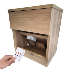 Mesa de cabeceira moderna com fechadura e cofre oculto – Mesa de cabeceira com compartimento secreto RFID – Totalmente montada