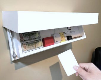 Estante con compartimento oculto y cerradura RFID: mueble flotante moderno de ocultación