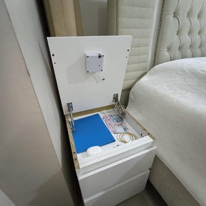 RFID Lock Nightstand: Modern Bedside Table with Hidden Compartment