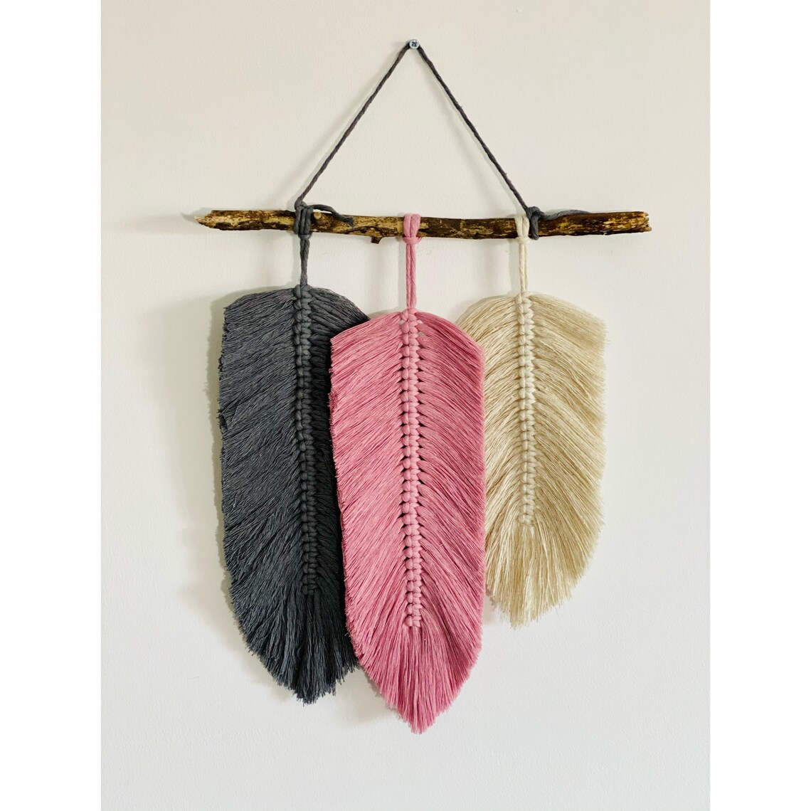 Macrame Feathers Wall Hanging Macrame Wall Hanging Home Etsy