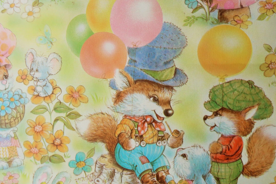 Vintage Wallpaper Genuine Vintage Nursery Wallpaper 1980s Design Rare