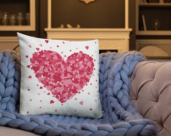 I Love You Pendant XXL Plush Pillow Heart Shape Heart Cushion Red Plush Heart 