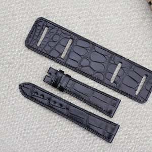 Alligator Bundstrap - Genuine Alligator Leather Bund Strap - Bundstrap - Bund Strap - Bund Watch Strap