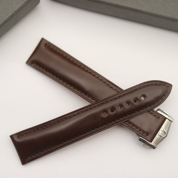 Order To Make Watch Strap - Customized Watch Strap - Shell Cordovan Leather Strap for Speedmaster/Moonwatch/Seamaster