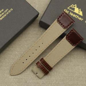 Reverso Watch Strap - Canvas Watch Strap - Canvas With Leather Strap - Reverso Watch Strap - JLC Strap