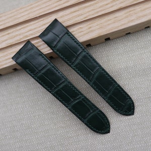 Bespoke Watch Strap for Santos 100 - Genuine Alligator Watch Strap For Santos 100 - Order To Make - Optional Colors