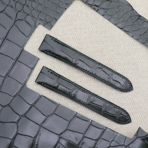 Uhrenarmband nach Maß für Santos Quick-Release - Echter Alligator Uhrenarmband für Santos Quick-Release - Auf Bestellung - Farbwahl nach Wunsch