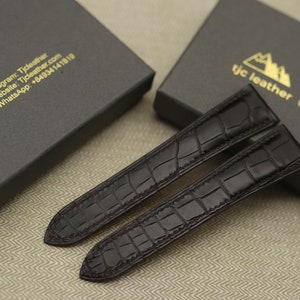 Genuine Alligator Watch Strap For Double Fold Clasp - Customized Watch Strap - Customized Strap - Optional Colors