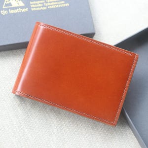 Cartera de Cordobán de Concha Genuina - Cartera de Cuero Cordobán de Concha - Cartera Plegable - Cartera Hecha a Mano - ¡Ofertas Especiales!