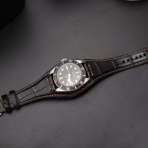 Bundstrap - Bund Strap - Bund Watch Strap - Cuff Strap - Genuine Alligator Leather Bund Strap - Alligator Bund Strap - Cuff Strap