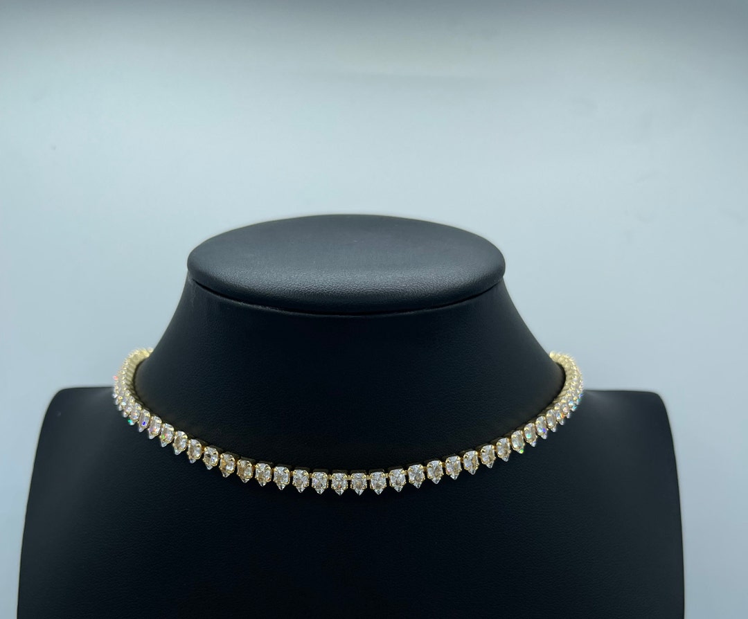 14K Gold Tennis Chain Necklace Elegant Jewelry for Men/women Etsy