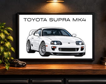 Toyota Supra Automotive Wall Art | Car Enthusiast Gift | Garage Decor | JDM poster | Car Decor