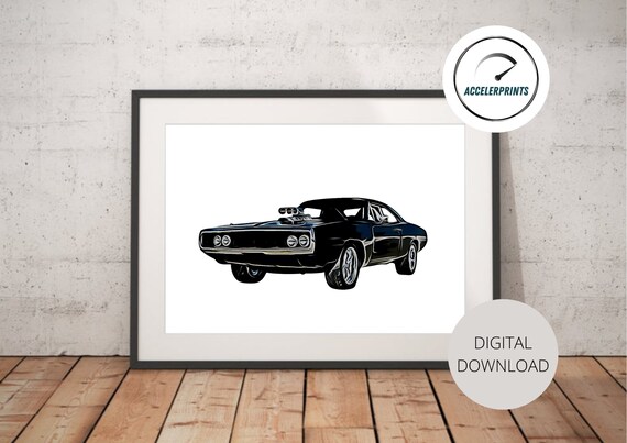 Fast and Furious Dodge Charger Vin Diesel Fast and Furious Poster Dominic Toretto Dodge Charger Car Print. DIGITAL DOWNLOAD. Etsy