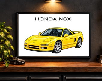 Honda NSX Automotive Wall Art | Car Enthusiast Gift | Garage Decor | JDM poster | Car Decor