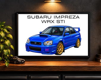 Subaru Impreza WRX STI Automotive Wall Art | Car Enthusiast Gift | Garage Decor | JDM poster | Car Decor