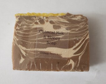 Oatmeal Milk & Honey Bar Soap Artisan Handmade Vegan With Organic Coconut Oil Olive Oil Palm Oil Sea Salt Natural Colorful Moisturizing