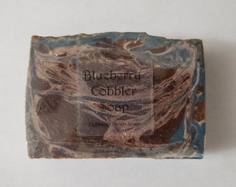 Blueberry Cobbler Bar Soap Artisan Handmade Vegan With Organic Coconut Oil Olive Oil Palm Oil Sea Salt Natural Colorful Moisturizing