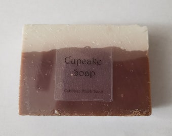 Vanilla Cupcake Bar Soap Artisan Handmade Vegan With Organic Coconut Oil Olive Oil Palm Oil Sea Salt Natural Colorful Moisturizing Sweet