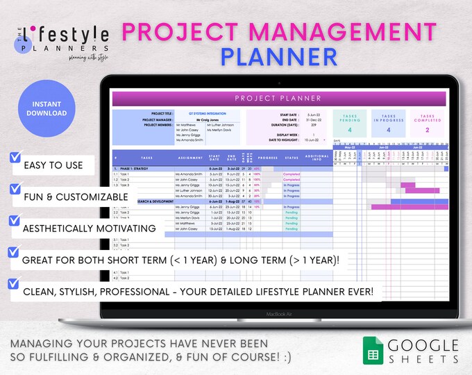 Google Sheets Project Management, the Ultimate Planner, Project ...