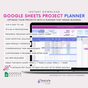 Project Planner Google Sheets Business Project Management Template Personal Project Planner Google Sheets Gantt Chart Project Template