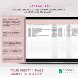 Minimalist To-do List Google Sheets Template (digital Download) - Etsy