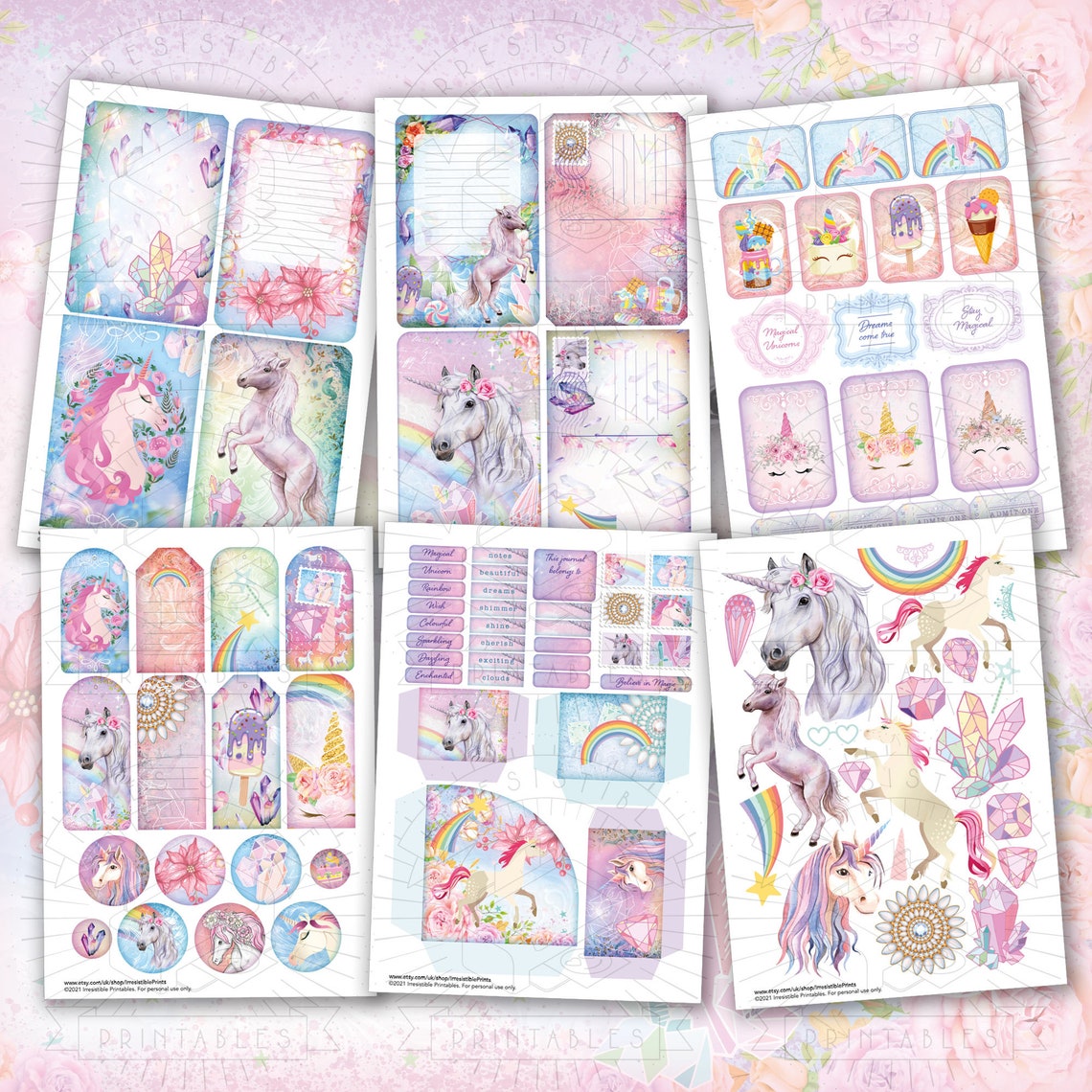 Magical Unicorn Junk Journal Printable Kit: Digital Download | Etsy