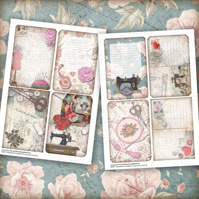 Vintage Sewing Junk Journal Printable Kit: Digital Download | Etsy UK