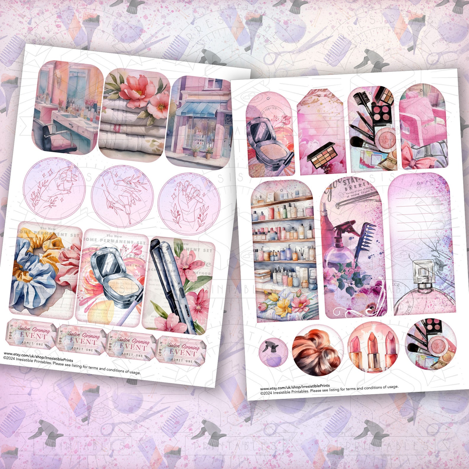 Hair & Beauty Junk Journal Kit: Salon Ephemera, Tags (digital Download ...