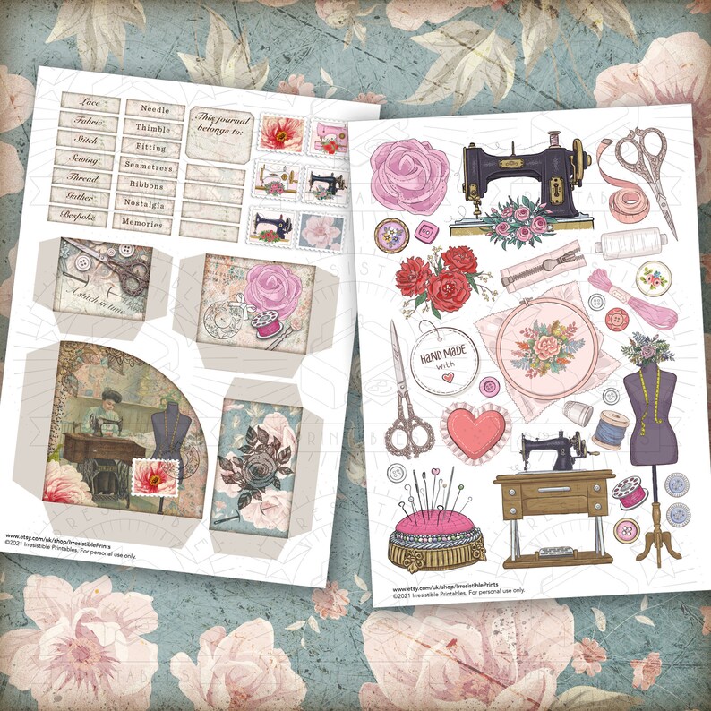 Vintage Sewing Junk Journal Printable Kit: Digital Download | Etsy UK