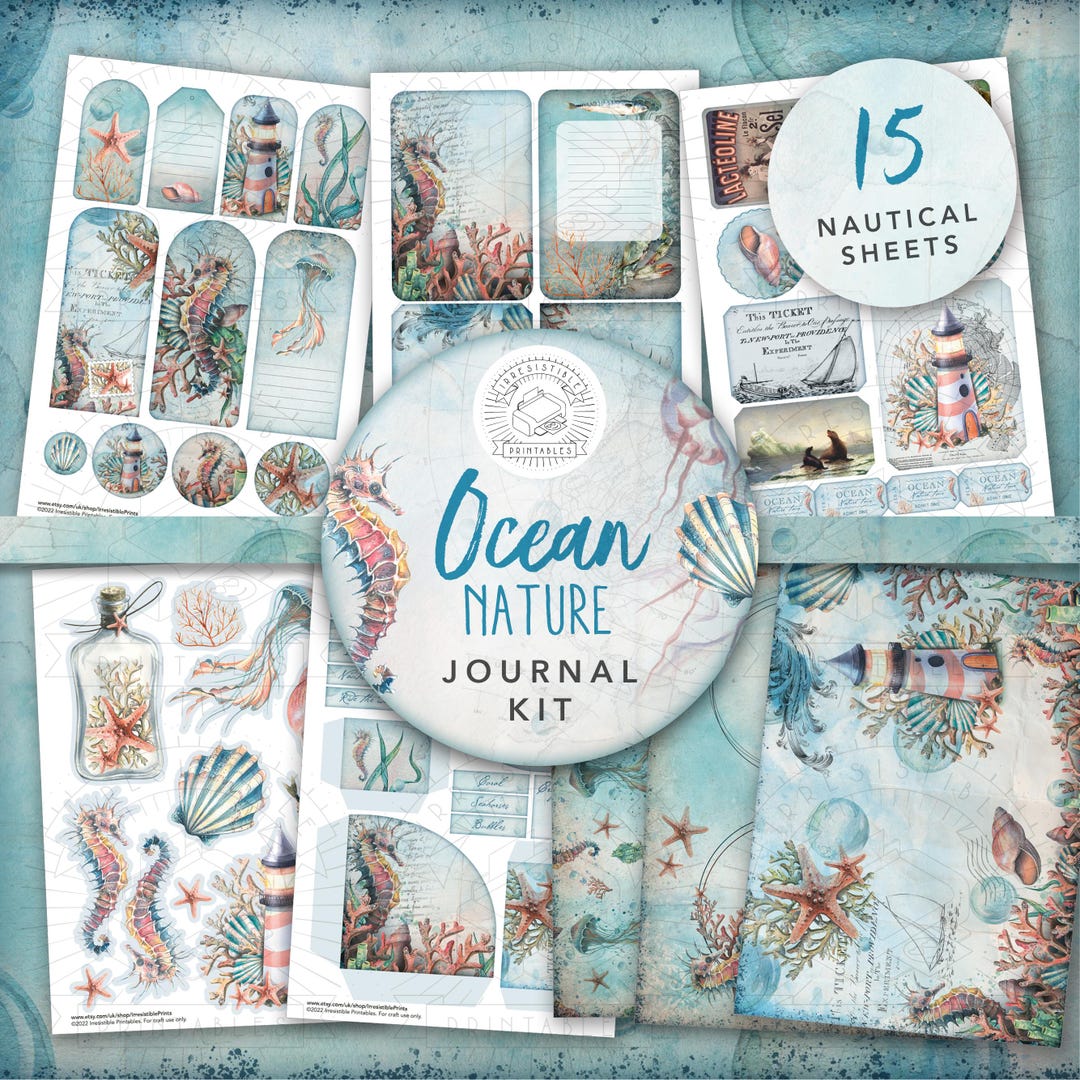 Vintage Ocean Junk Journal Kit: Sea Life Ephemera (digital Download) - Etsy