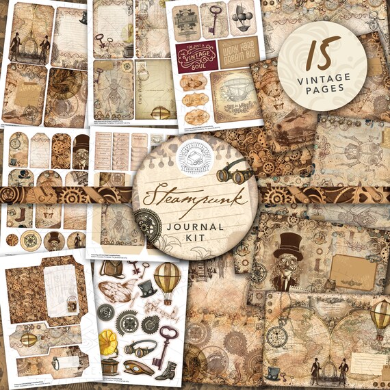 Vintage Steampunk Junk Journal Printable Kit: Digital - Etsy