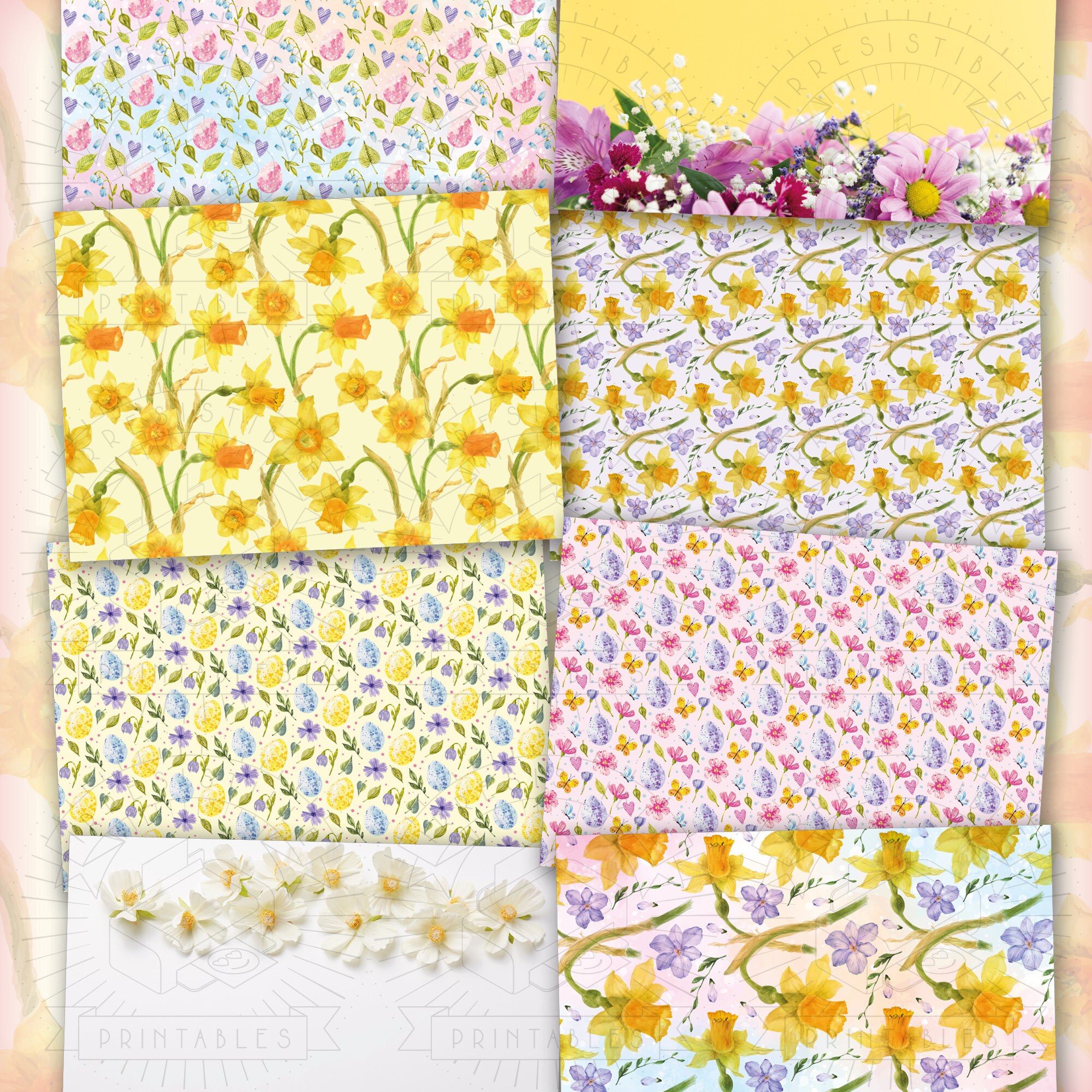 Spring Printable Backing Papers: Digital Download Easter - Etsy UK