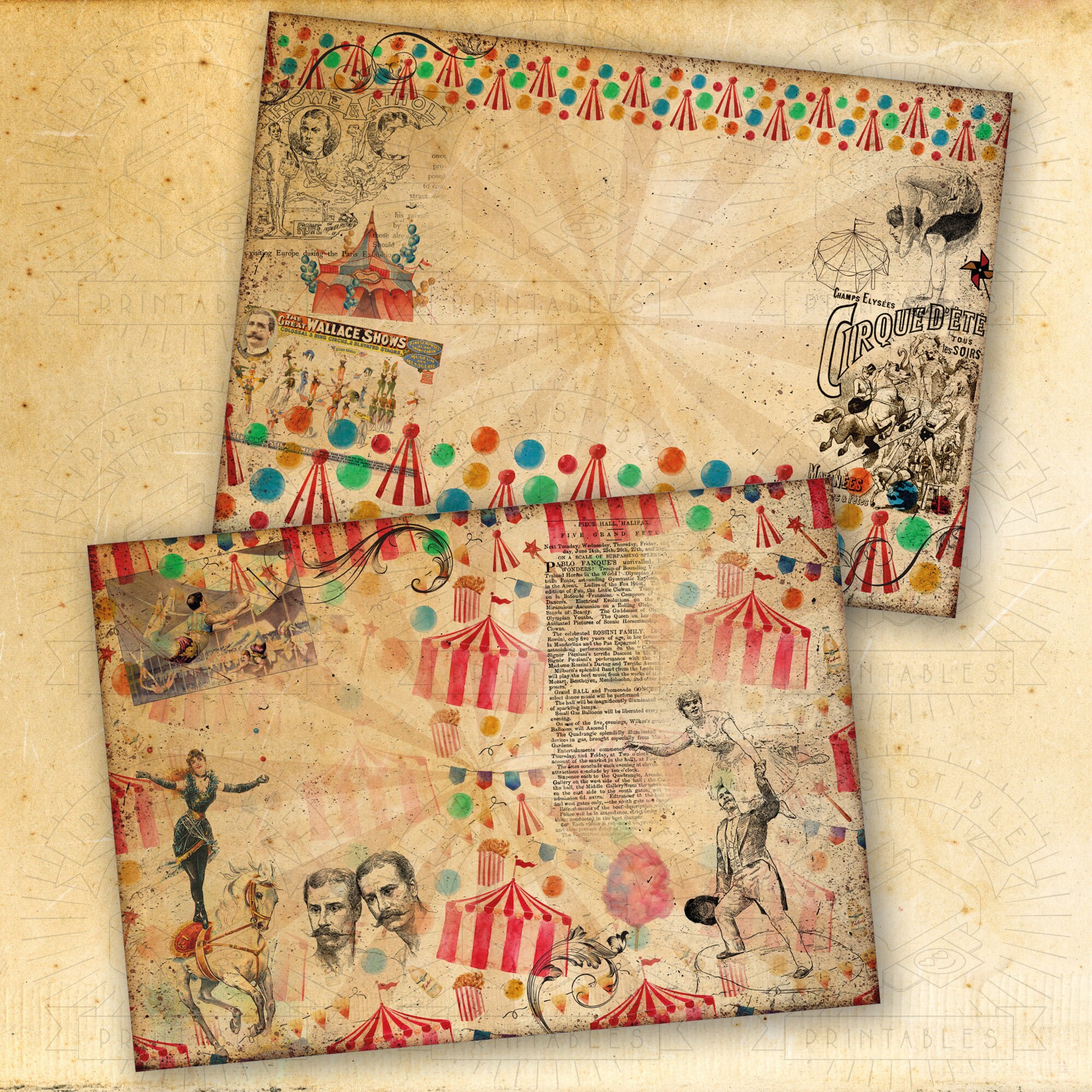 Vintage Circus Junk Journal Printable Kit: Digital Download | Etsy