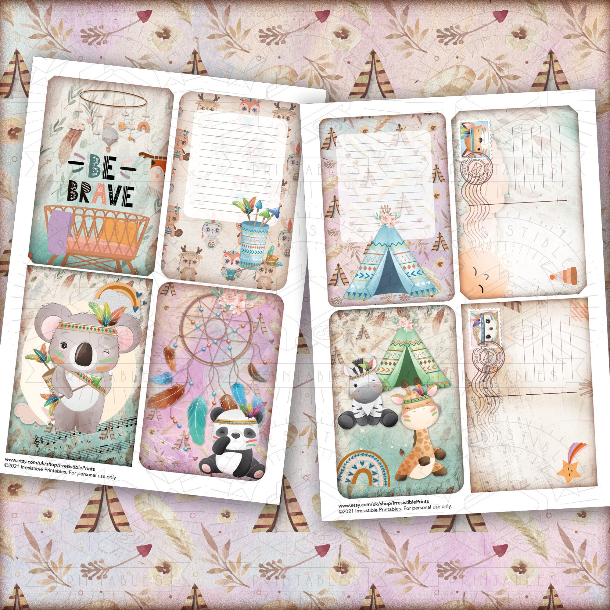 Boho Baby Junk Journal Printable Kit Digital Download Baby Etsy