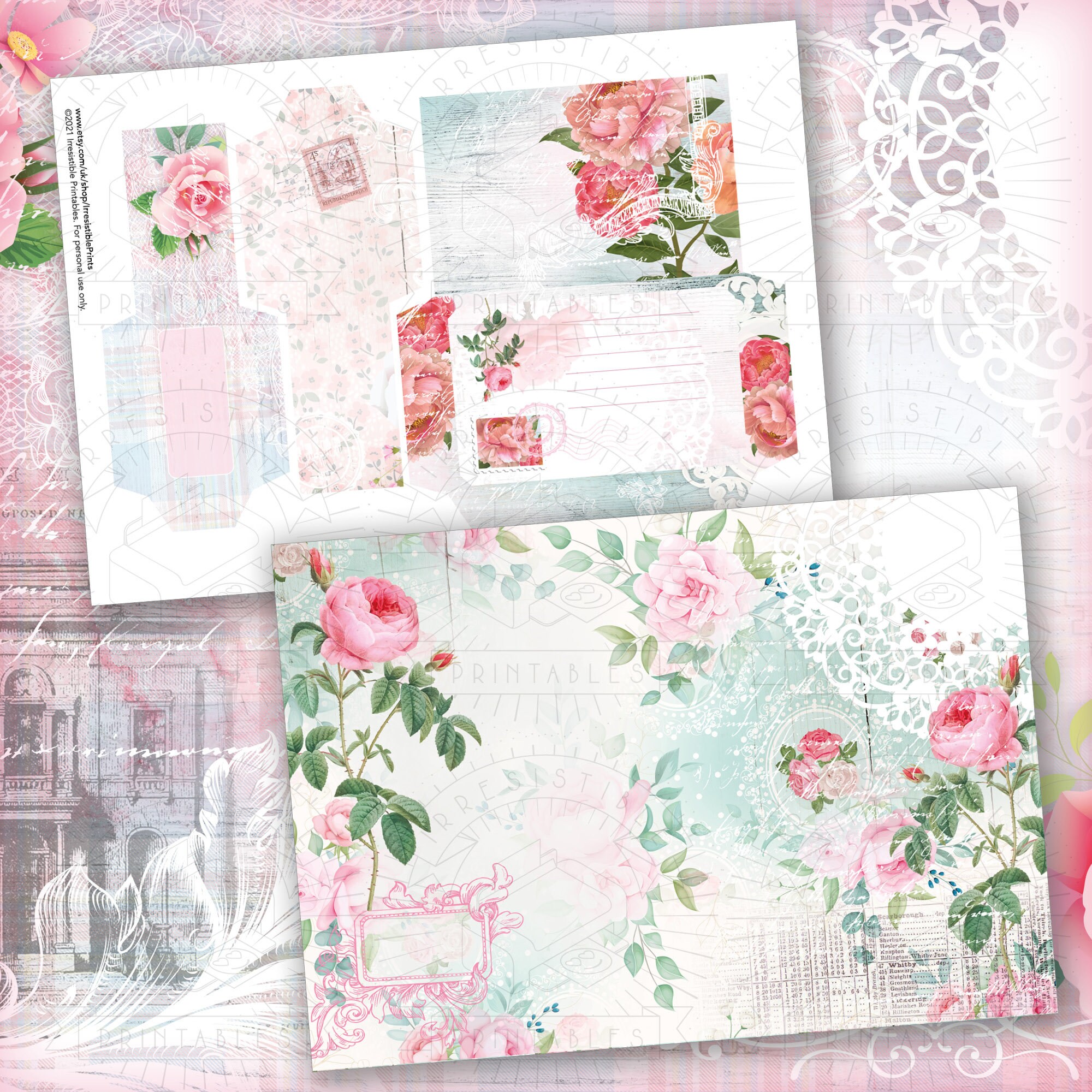 Shabby Chic Junk Journal Printable Kit: Digital Download | Etsy UK