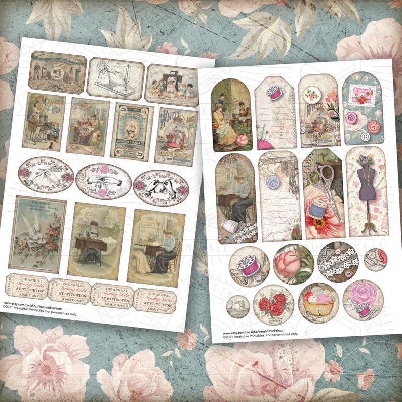 Vintage Sewing Junk Journal Printable Kit: Digital Download | Etsy UK
