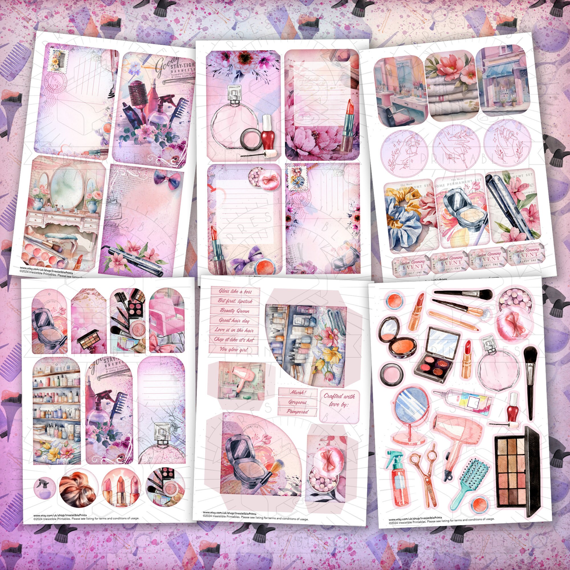 Hair & Beauty Junk Journal Kit: Salon Ephemera, Tags (digital Download ...