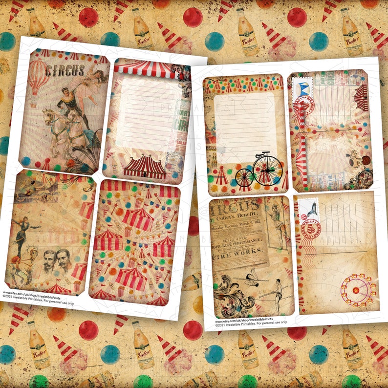 Vintage Circus Junk Journal Printable Kit: Digital Download - Etsy