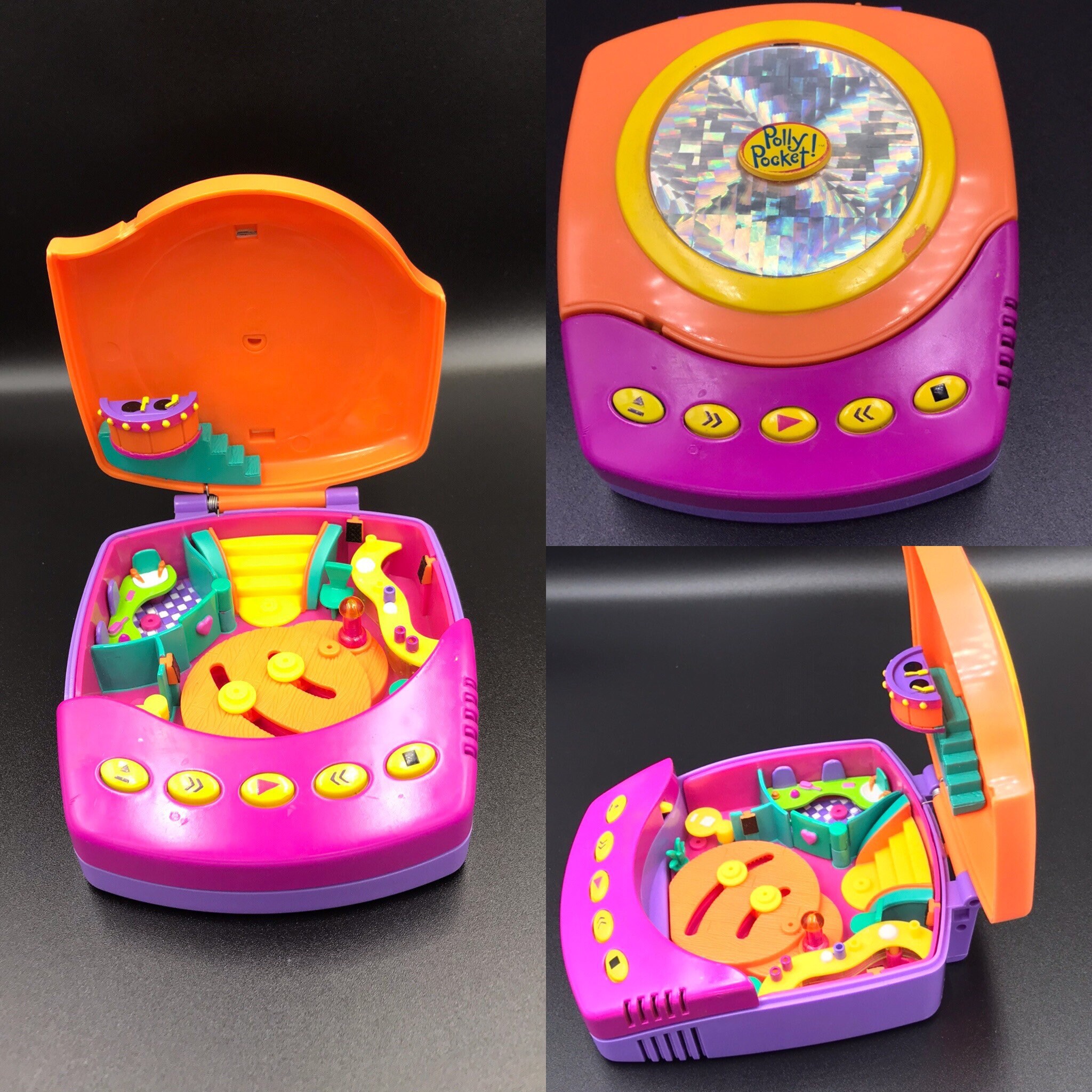 Polly Pocket 1998 CD Player Playset Compact , Bluebird, Working