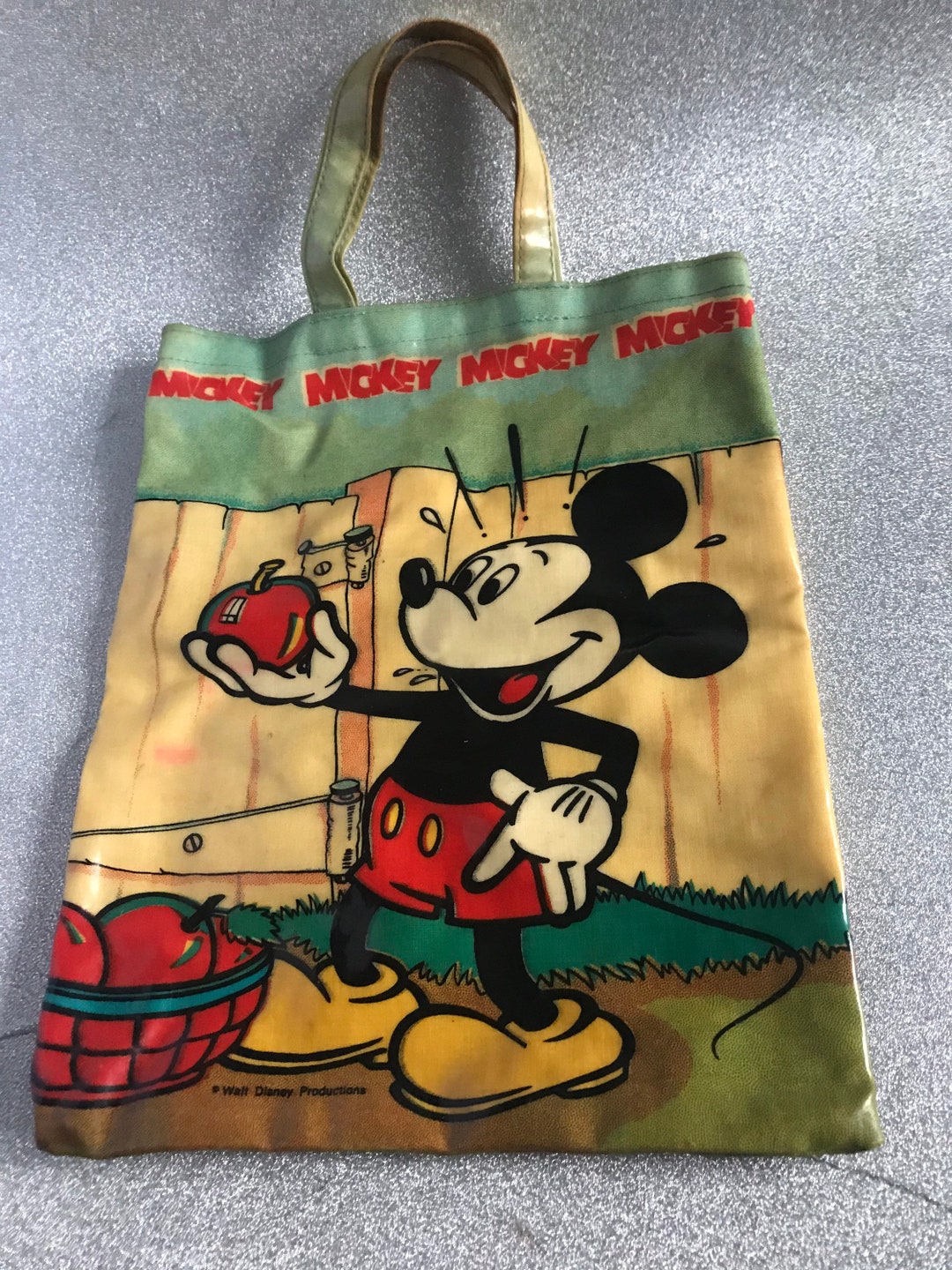 Rare Vintage Mickey Mouse Disney Tote Bag Signed Sari Fabrics