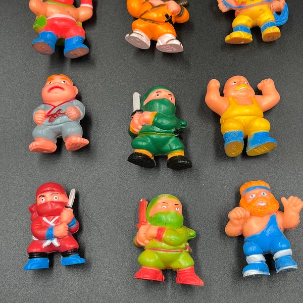 Vintage Soma 1986 Ninja & Wrestlers Rubber Figures Lot