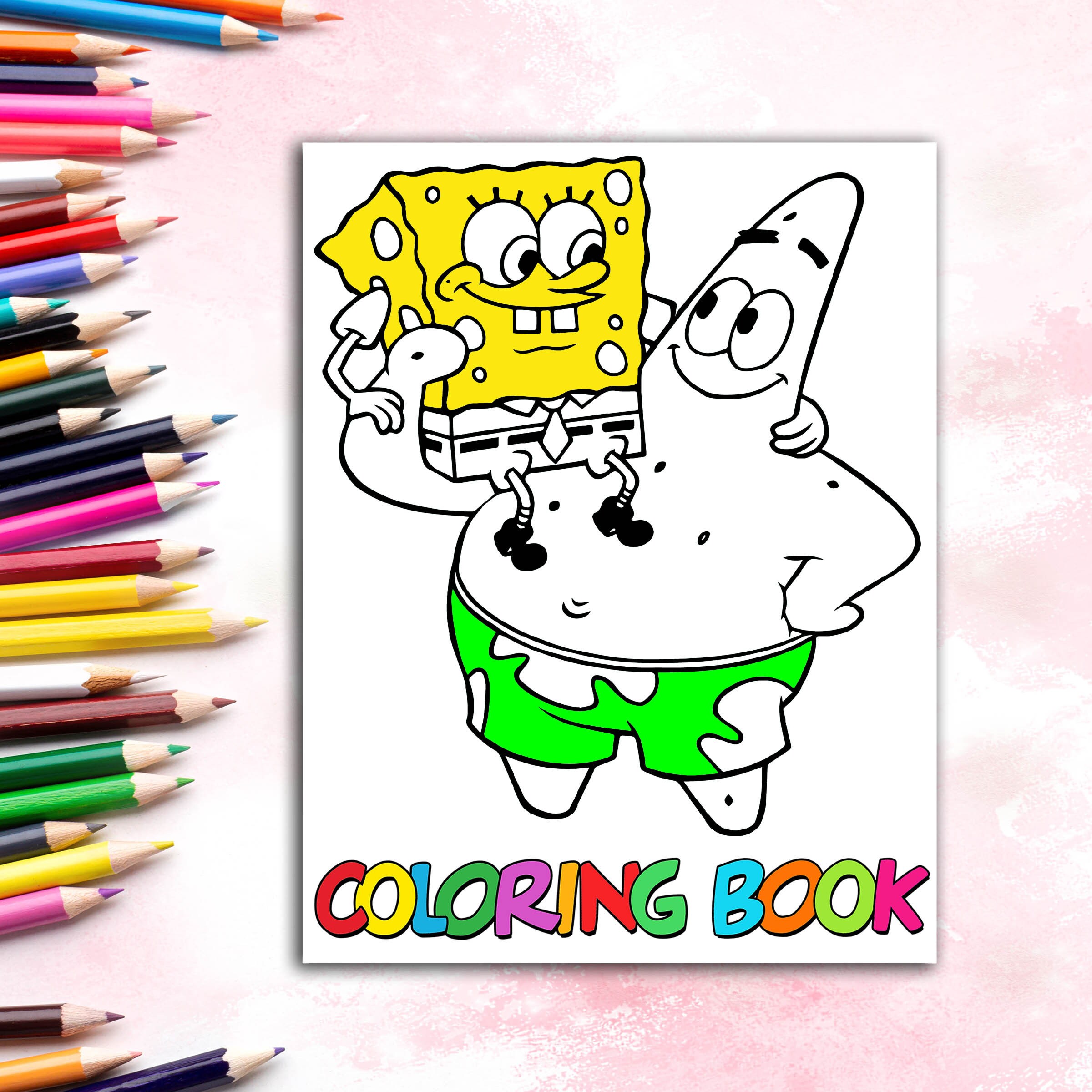 SpongeBob Coloring Book 50 coloring pages for kids Best gift Etsy