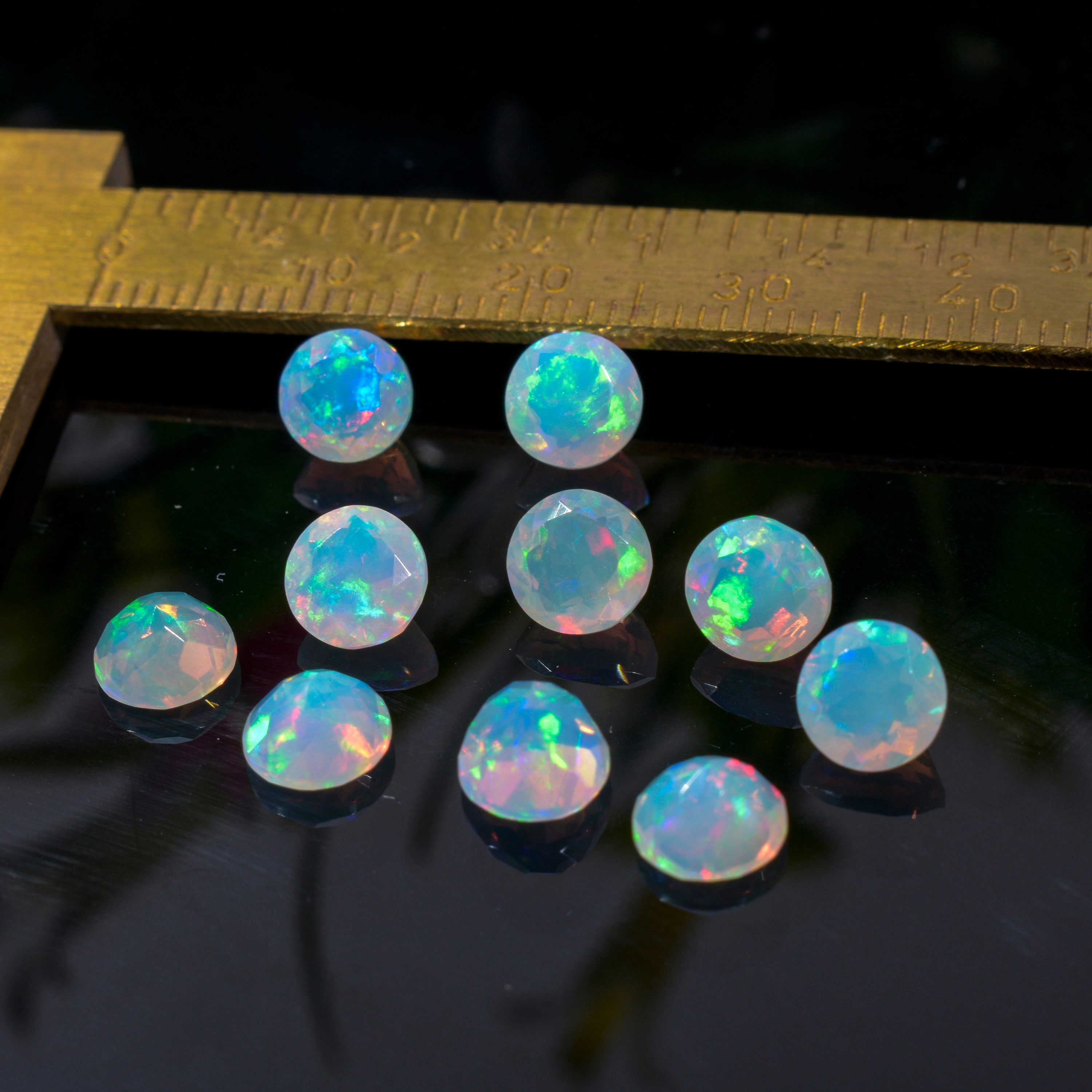 Details about   SALE! Great Lot Natural Ethiopian Opal 7x7 mm Round Faceted Cut Loose Gemstone 