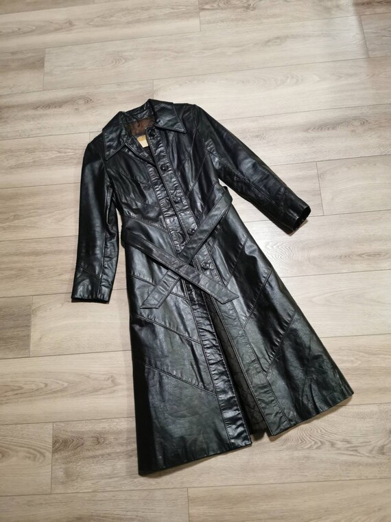 Vintage 70's Leather Trench Coat | Ladies Vintage