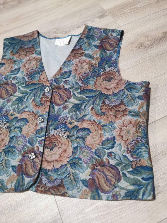 Vintage 80s Floral Vest | Vintage Ladies Floral V… - image 3