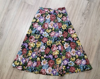 Vintage 90s Floral Midi Skirt | Ports International