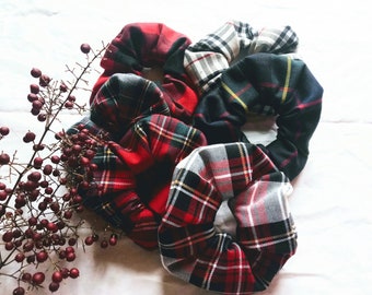 Elastici per capelli in tartan, scrunchies diverse varianti colore