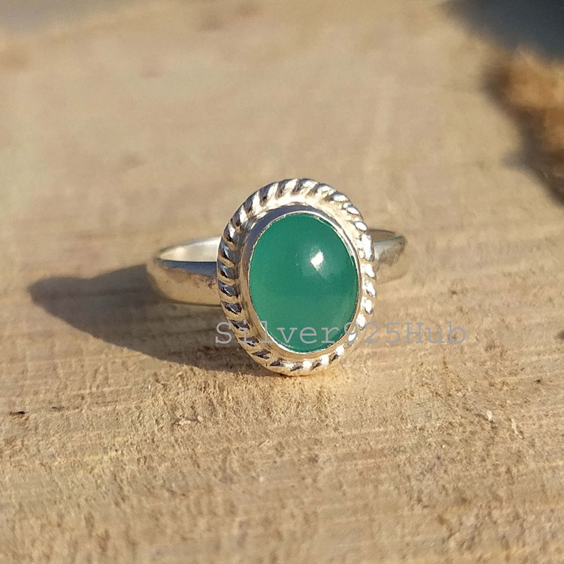 Aqua Chalcedony Ring Oval Ring,Handamde Ring Gemstone Ring Ring for Her Mother Day Gift Chalcedony Jewelry Chalcedony Ring Women Ring