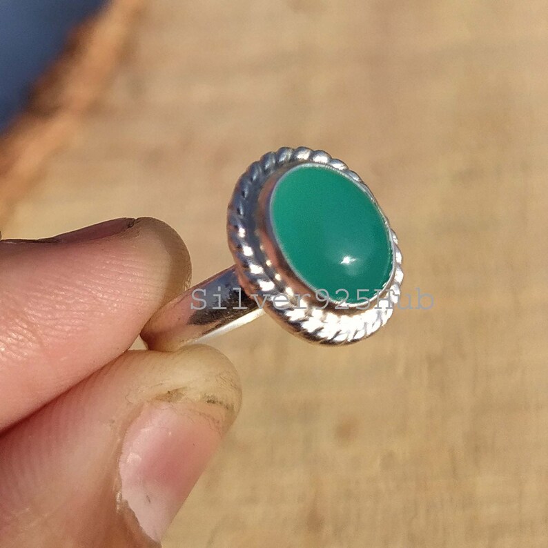 Aqua Chalcedony Ring Oval Ring,Handamde Ring Gemstone Ring Ring for Her Mother Day Gift Chalcedony Jewelry Chalcedony Ring Women Ring