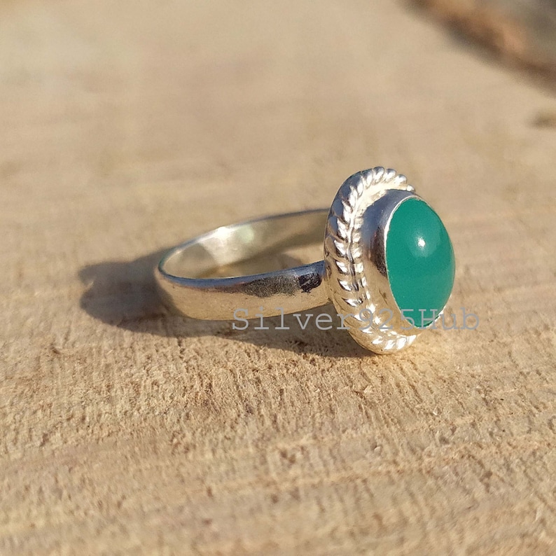 Aqua Chalcedony Ring Oval Ring,Handamde Ring Gemstone Ring Ring for Her Mother Day Gift Chalcedony Jewelry Chalcedony Ring Women Ring
